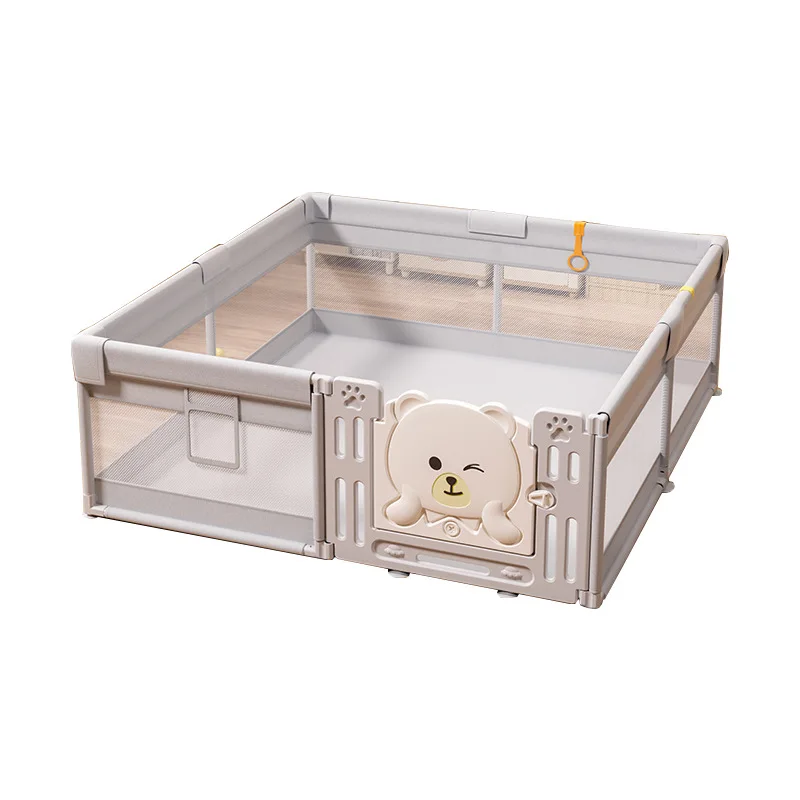 روضة أطفال بتصميم دب لطيف - سياج أمان للزحف والمشي، ساحة أنشطة داخلية لاستكشاف الرضع #3