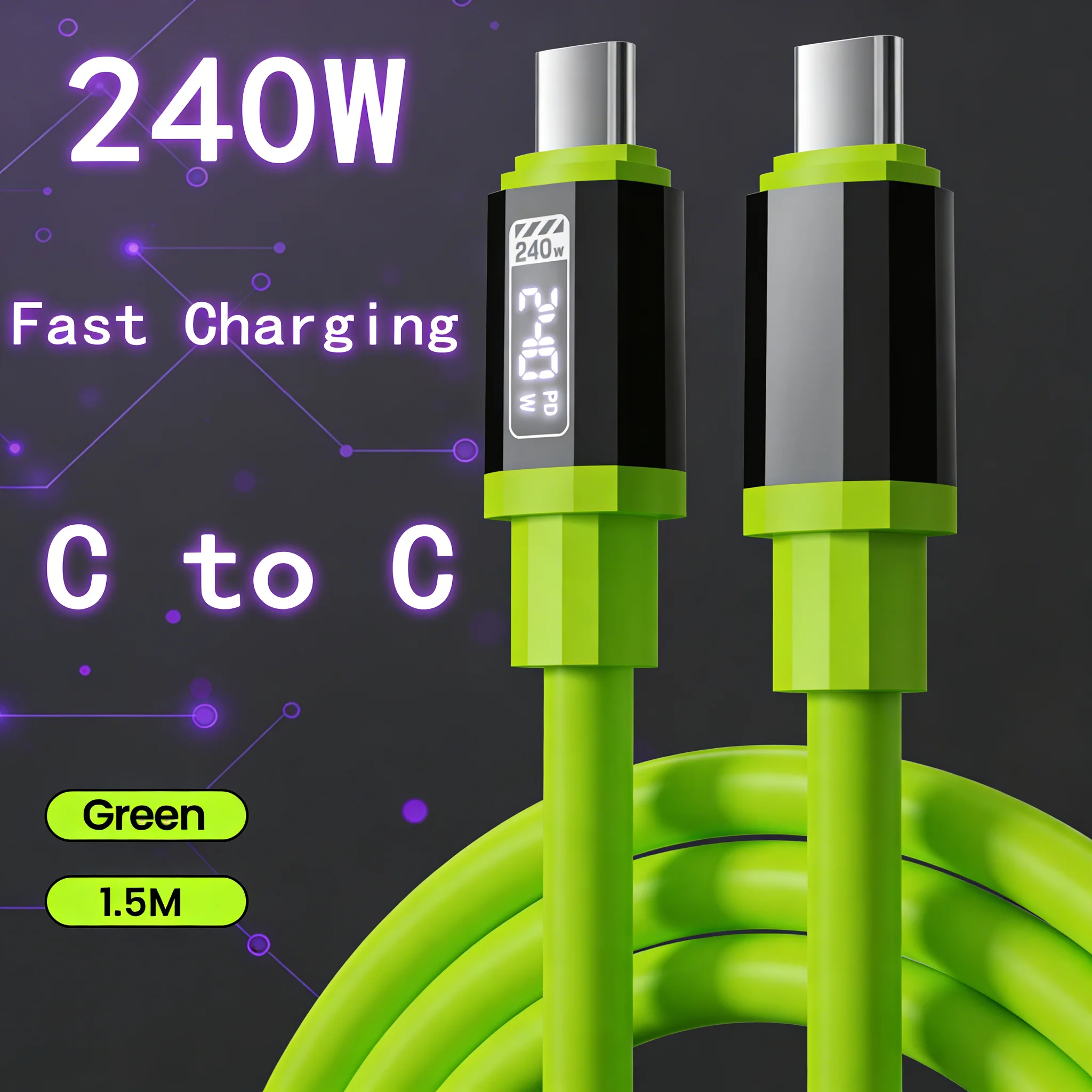 6A 240W USB-C zu USB-C Superschnelles Ladekabel für iPhone Samsung Xiaomi Hochleistungs-Schnellladung USB auf Typ-C Kabel Datenkabel