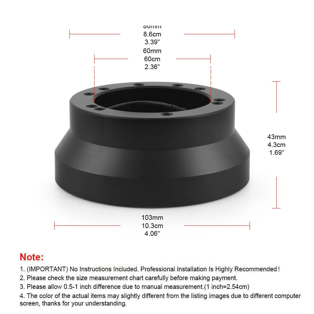 Polished Short Steering Wheel Hub Adapter Universal 5 & 6 Hole Design Racing Steering Wheel Quick Connect Replacement Auto Parts