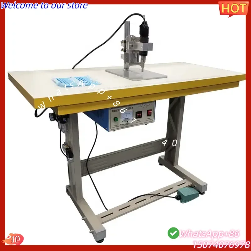 2026 ZONHOW Semi Automatic Ultrasonic Mask Ear Loop Spot Welding Face Mask Ear Loop Welding Machine