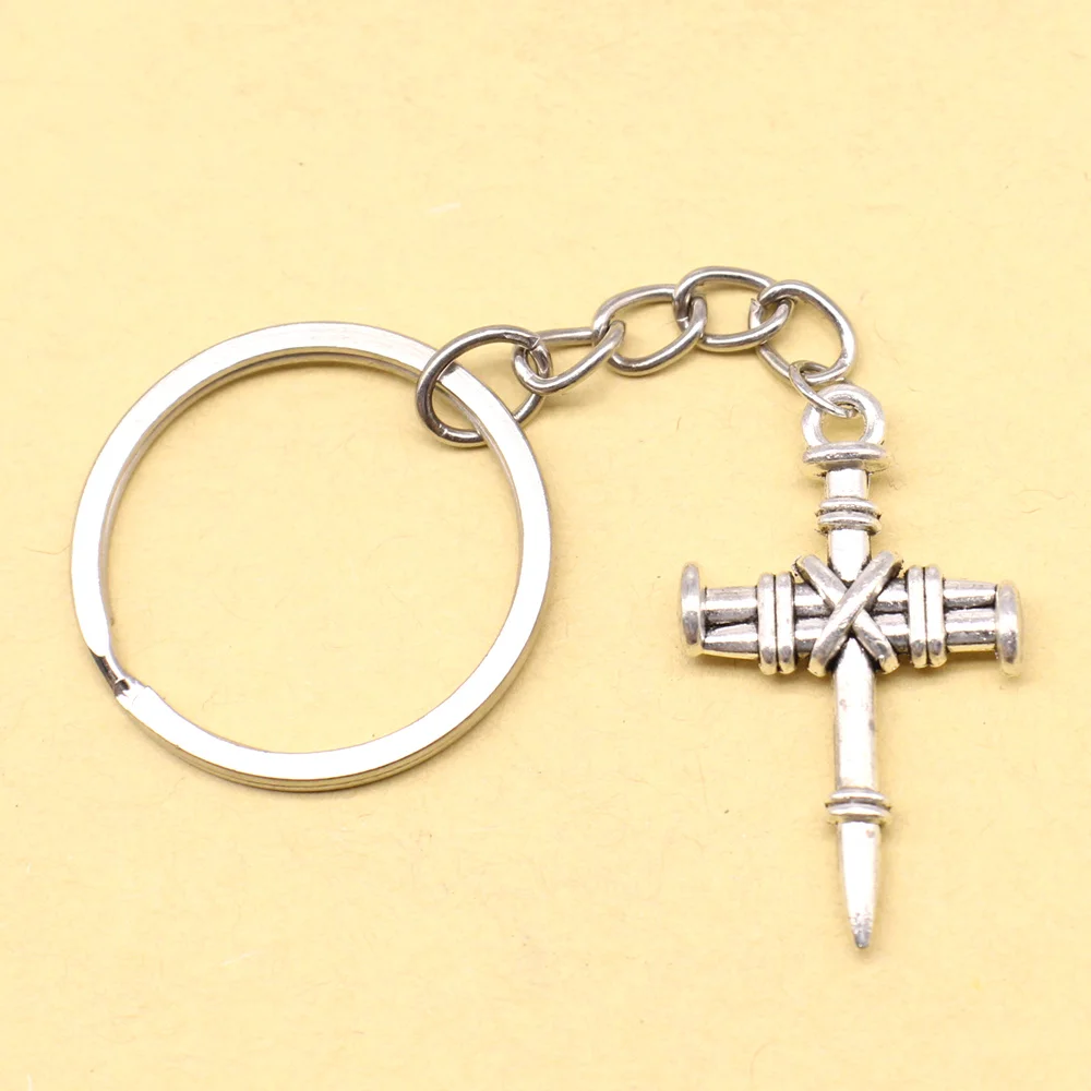 1 Piece 25x35mm Crosses Key Ring Women Gift