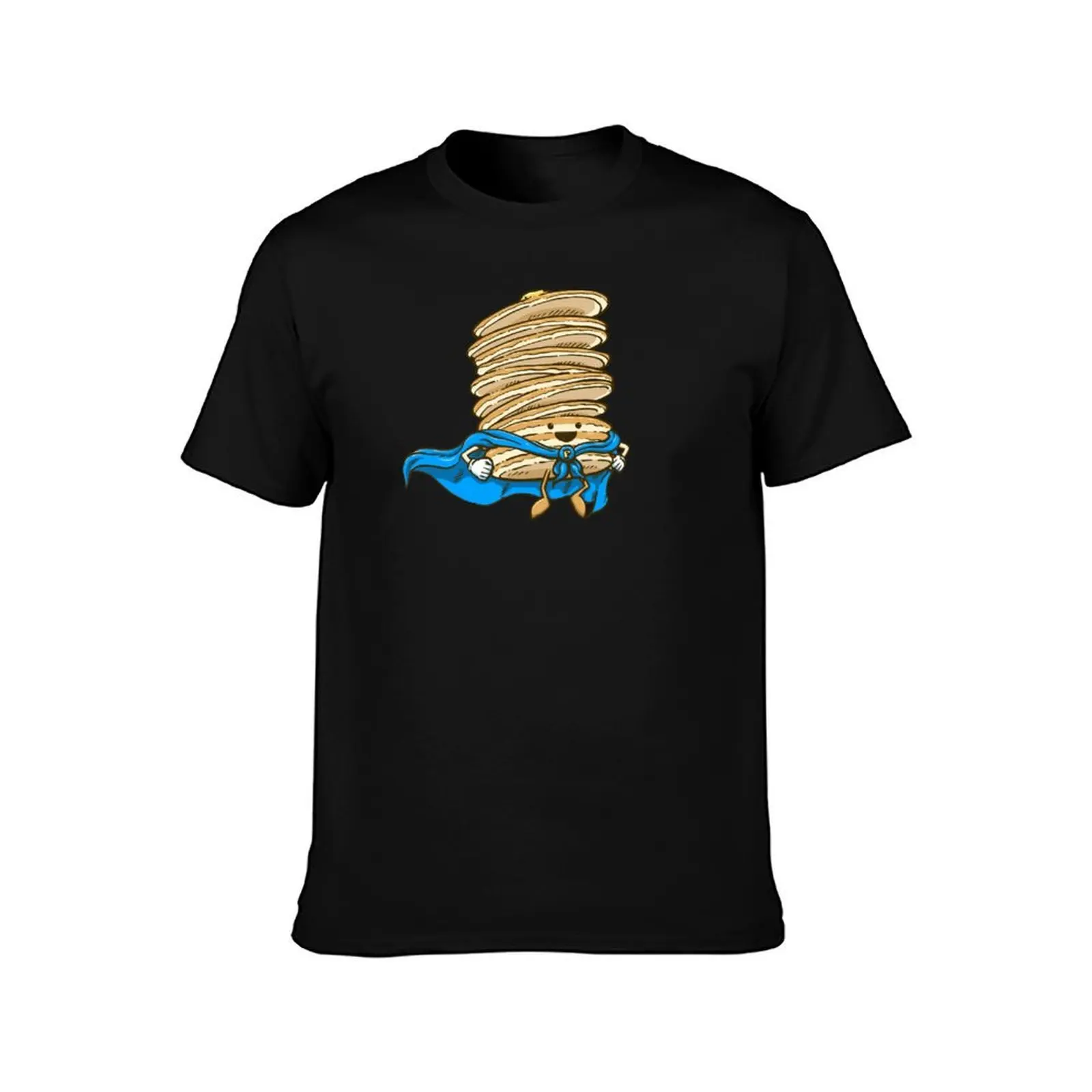 Captain Pancake Descends! T-Shirt, Summer Casual Cotton Tee, Oversized Streetwear Tops, Vintage Graphic Print, Unisex Men Women
