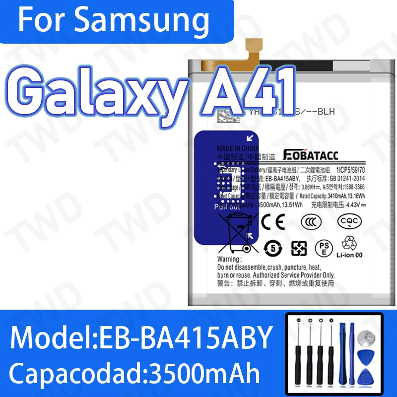 EB-BA415ABY Large capacity 3500mAh Battery For Samsung Galaxy A41 Batteries New High Quanlity+Free Tools