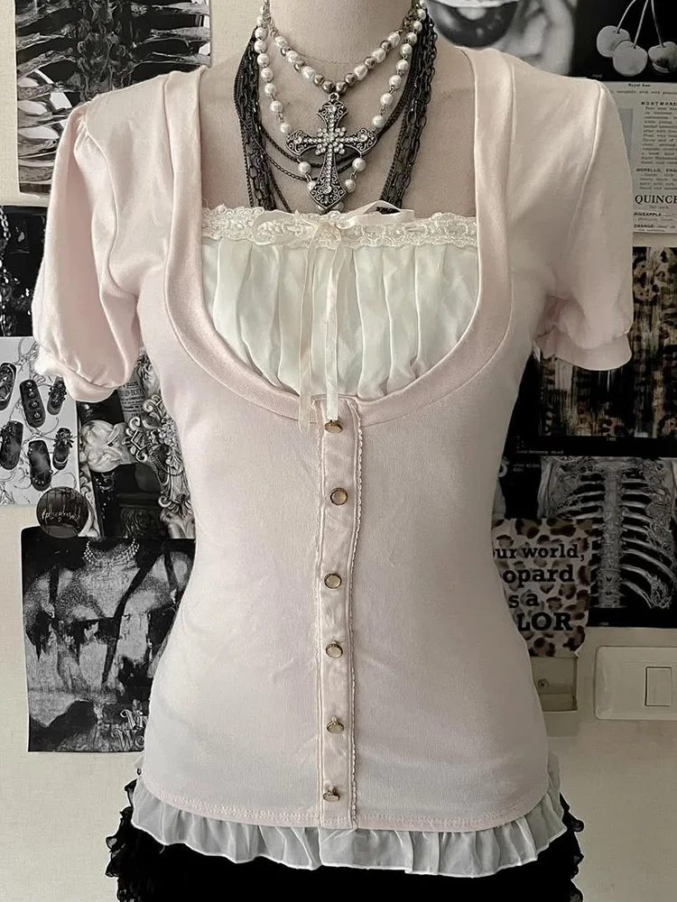 

Оригинальная ретро-футболка Pure Desire Pink с эффектом похудения, нежный дизайн, легкий крой, оригинальный микроветер, повседневный стиль.