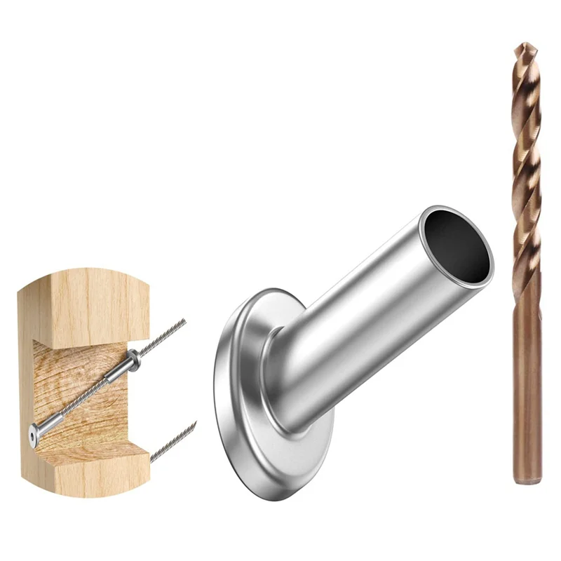 ABFY-80Pack 30 Degree 3/16In Angle Beveled Protector Sleeves, Wood Post Protector For 1/8In 5/32In 3/16In Stair Cable Railing