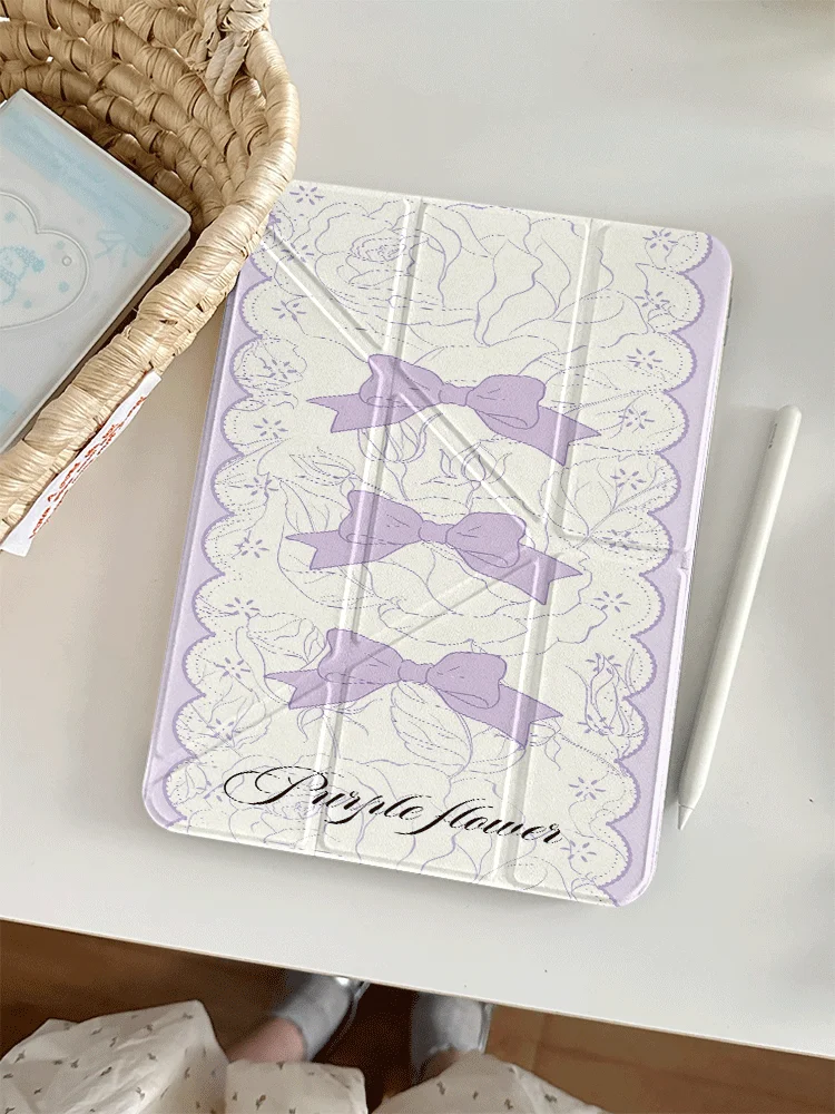 Cute Purple Bow Lace Rose Case for Honor X8A X9 X8 Pro V9 V8Pro 8 9 10 Pro GT Pro MagicPad2 11 11.5 12 12.1 12.3