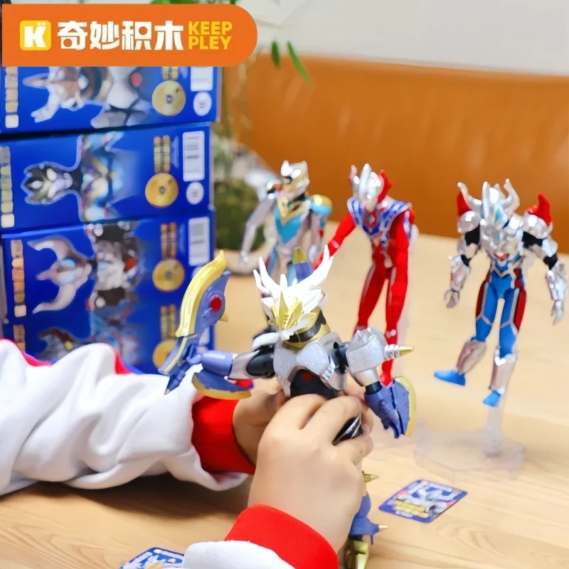 

Оригинальный Keeppley Ultraman Building BlockGeed Super Armor, детские игрушки из мультфильма аниме, головоломка, украшение, модель, подарок на день рождения для девочек