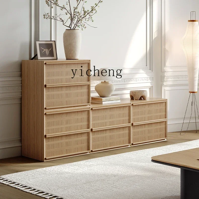 gz- log color card door cabinet floor-to-ceiling antique retro furniture combination solid wood module chest cabinet TV cabinet