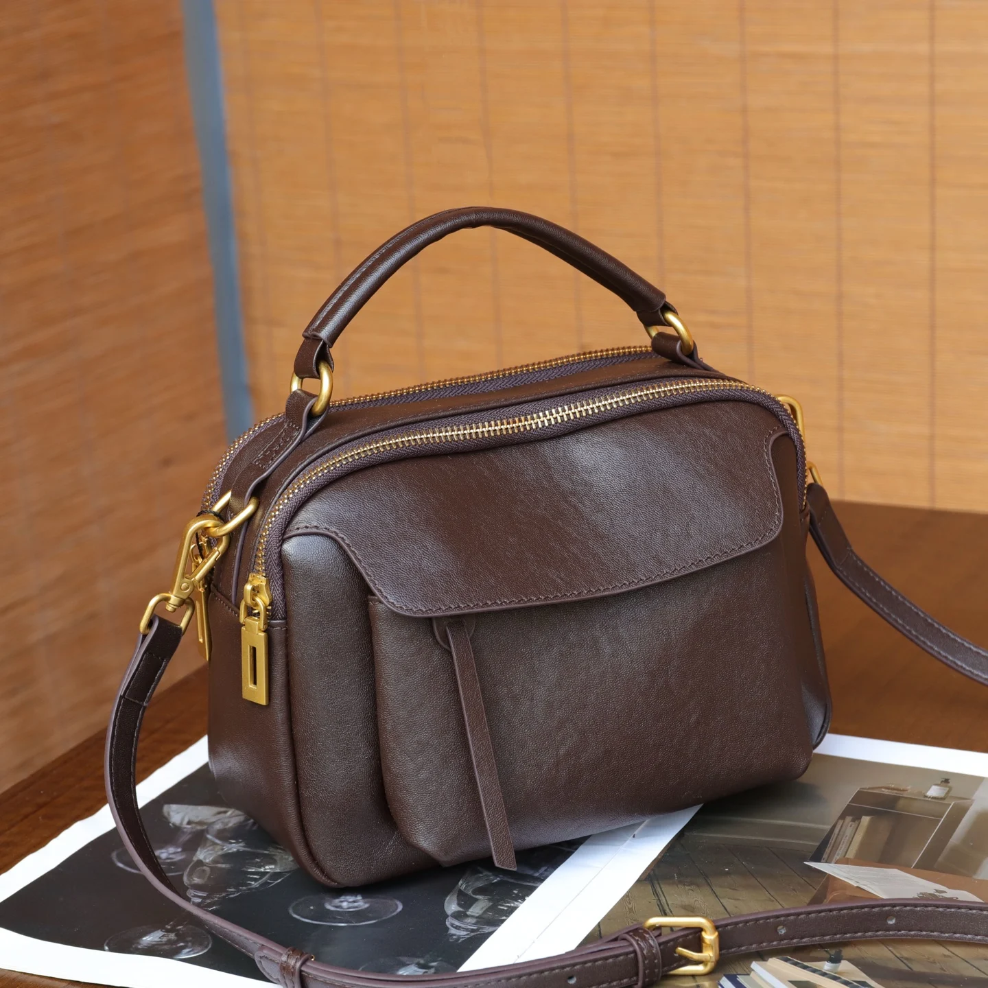 

Genuine Grade Leather Women's Shoulder Crossbody Small Square Bags Luxury Designer Brand Female Handbag for Woman Cowhide New