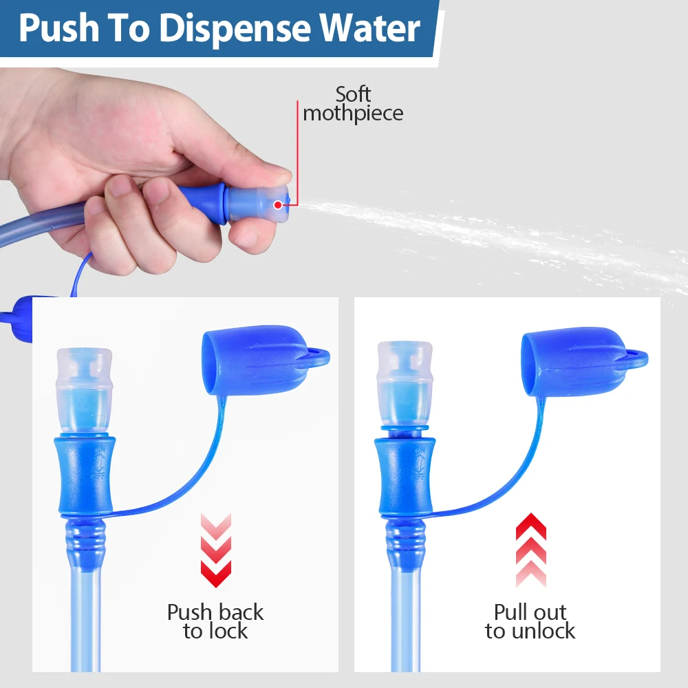 NEWBOLER Wasserbeutel Reservoir Wassernachfüllbeutel Aufbewahrungsbeutel Ohne Bisphenol 1L 1,5L 2L 3L Lauf-Sport-Tankrucksack – Detail 10