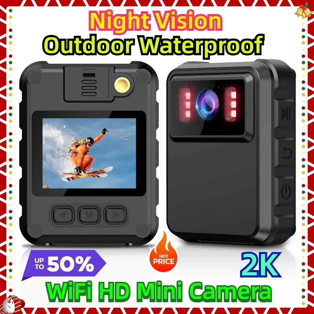 

Outdoor Waterproof Law Enforcement Night Vision VCR Handheld Back Clip Cycling Recorder 2K WiFi HD Mini Camera Sports Camera