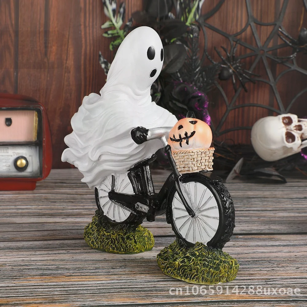 

Ghost Bike Resin Ornament for Halloween Party Decorations Spooky Cycling Ghost Craft Unique Home Decor Standard Packaging