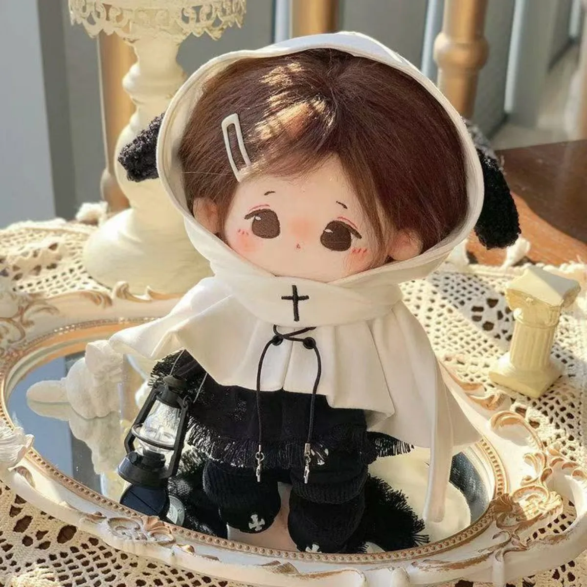 

20/25/30cm Cotton Doll Clothes Set Cute Hooded Cloak Top Skirt Shoes Scarf Handmade Dolls Clothes Accessories Gift Toys