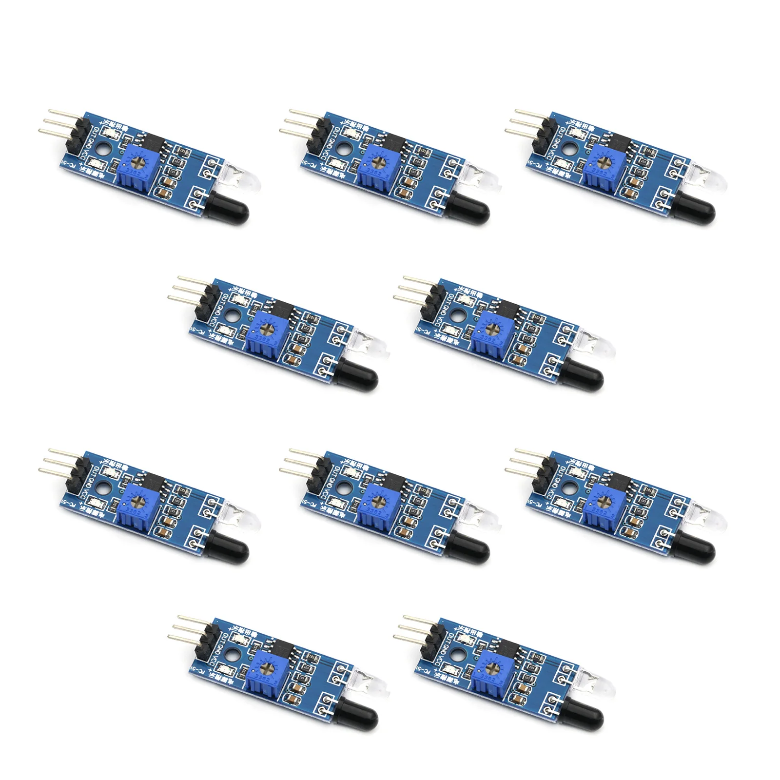 10Pcs IR Infrared Obstacle Avoidance Sensor Module for Arduino Smart Car Robot 2-30cm Adjustable Photoelectric Switch DIY