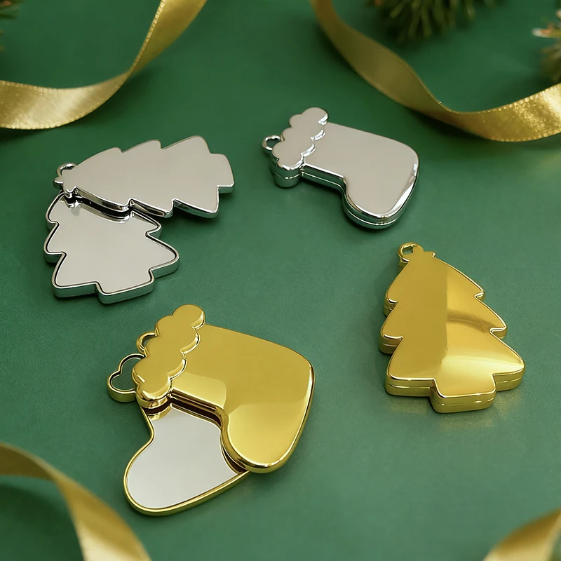 Arbre de noël flocon de neige Stock miroir cosmétique miroir pliant coulissant miroir à main pour filles miroir de vanité Compact incassable