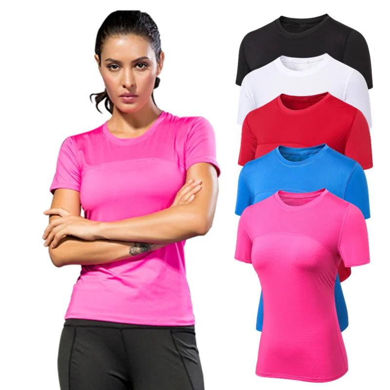 Women Yoga Tight T-shirt Training Short-sleeved Running Pilates Sports Fitness Clothes Quick-drying Sportwear Girl\'s Activewear