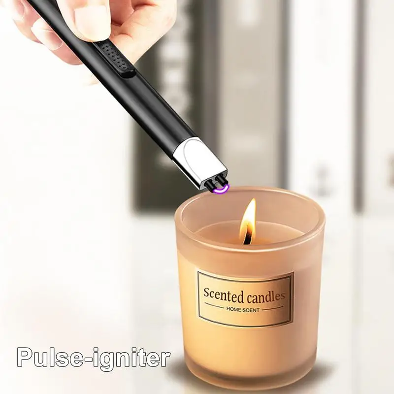 USB Rechargeable Plasma Arc Lighter, Windproof Flameless Electric Ignition Device, Durable Kitchen Gadget for Gas Stove Ignition