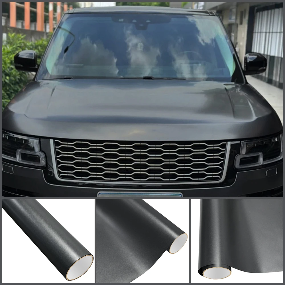 

Matte Car Sticker PET Pearl Metal Dark Gray Vinyl Film PVC Self-adhesive Waterproof Anti Scratch Auto Motorcycle Body Decor Film