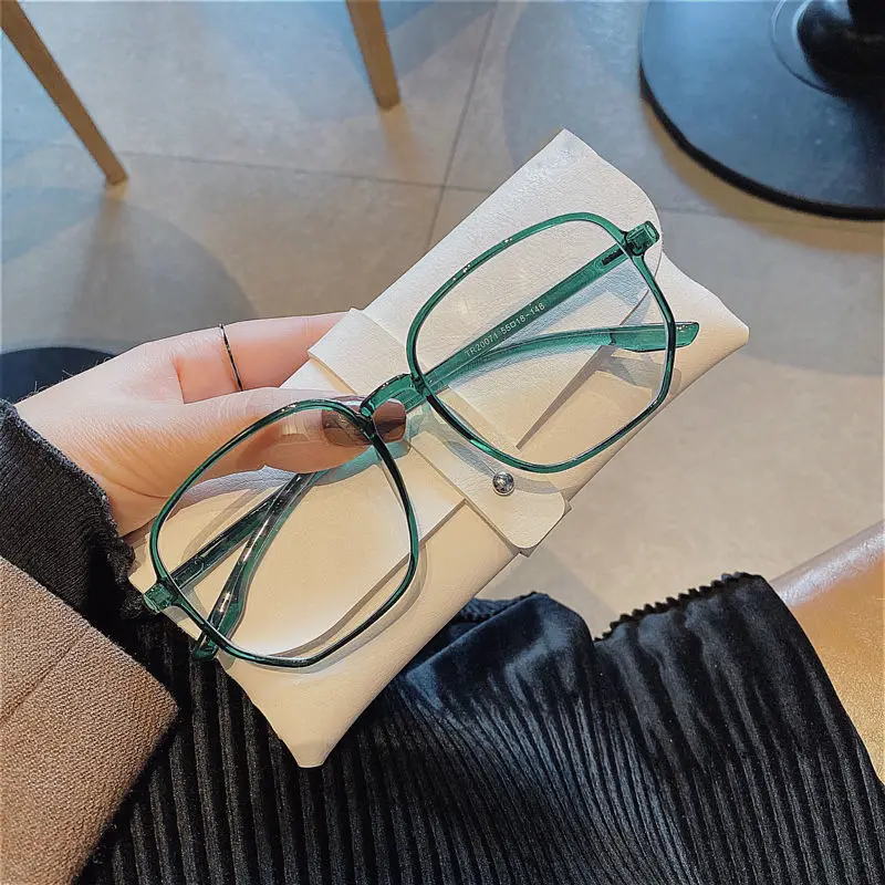 Anti Blue Light Myopia Glasses Large Irregular Glasses Women Polygon Spectacle Frame New Flat Lens Glasses