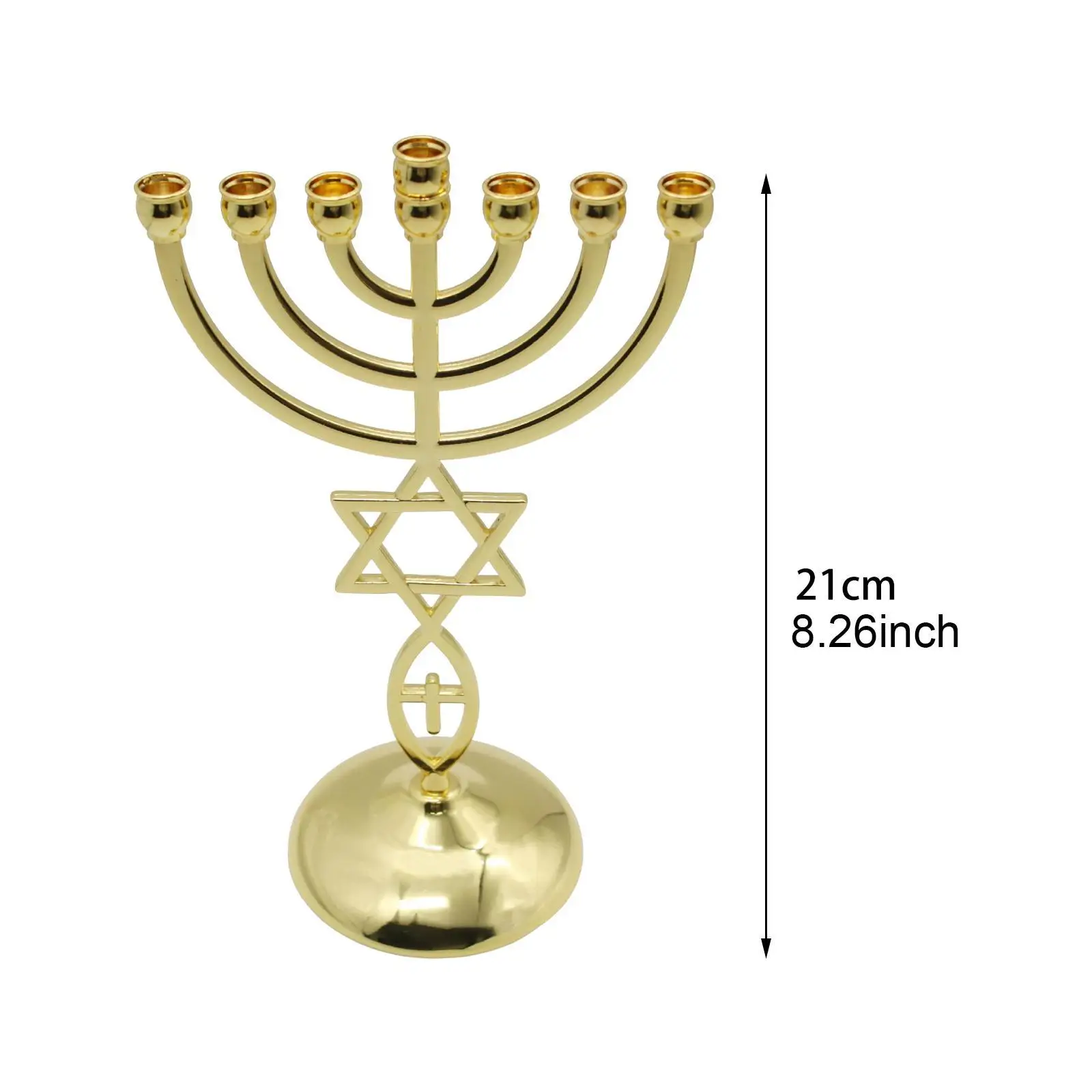 Menorah Candelabrum Alloy Candle Holder Antique 7 Branch Candlestick Metal Candle Stand for Hanukkah Decor