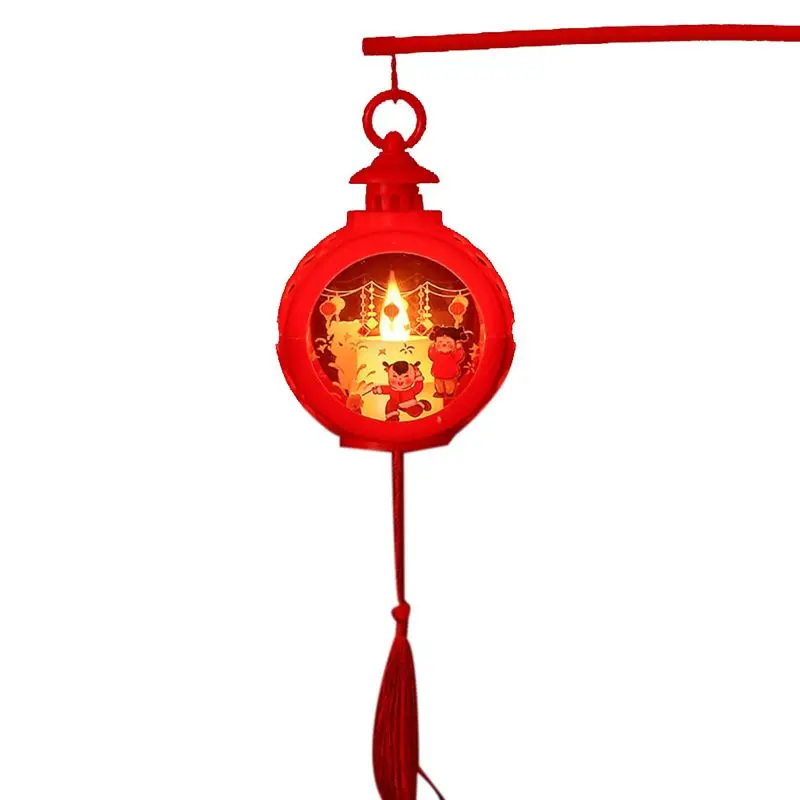 

Popular Chinese Lunar New Year Lanterns Year Of The Dragon New Year Lantern Festival Hand Lamp LED Lighted Round Wind Lantern, D