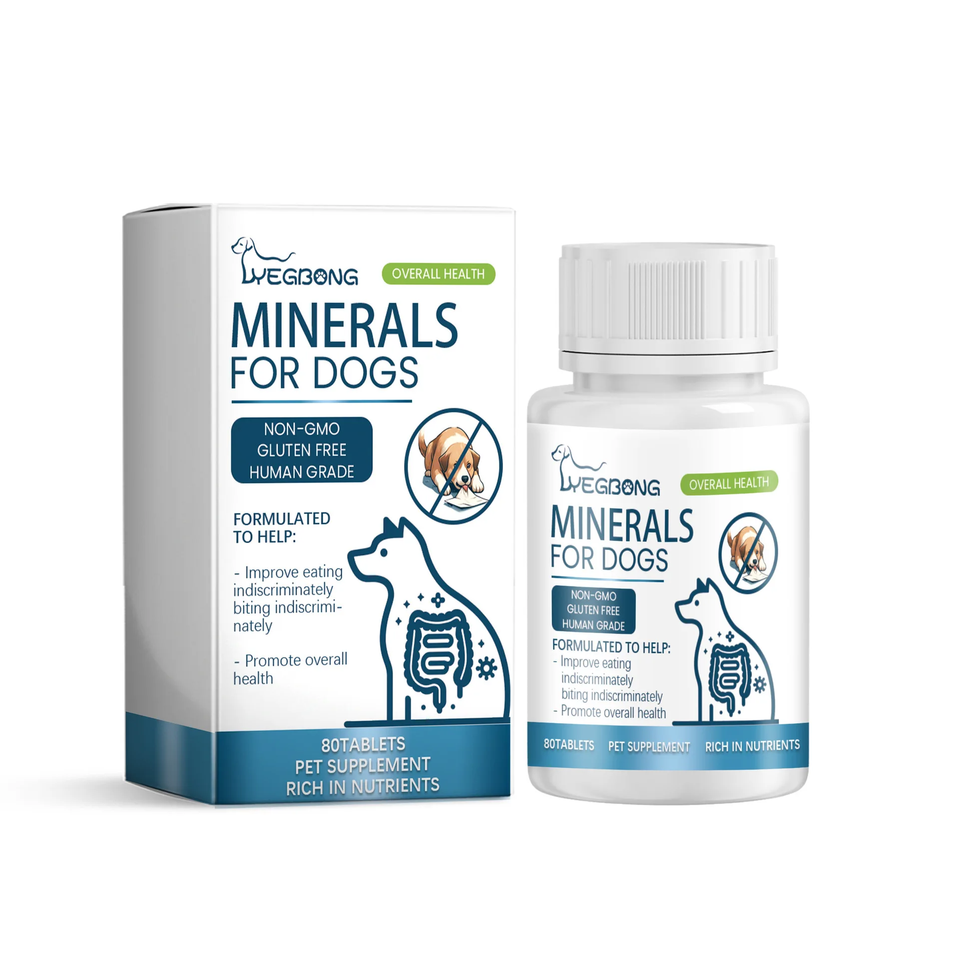 80 Tablets Essential Trace Mineral Supplements for Pet Dogs - Balanced Nutrition for Optimal Health and Care