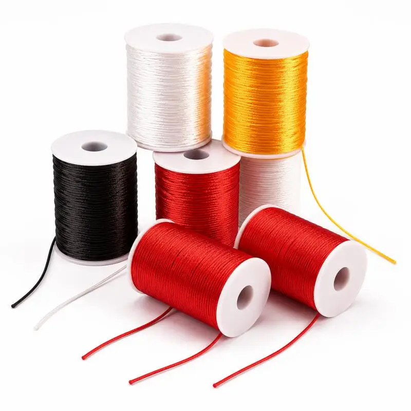 1,5/2/2,5/3mm Satin-Polyesterseil Chinesisches Knotenseil 50/100m für DIY Armband Schmuck Basteln – Detail 1