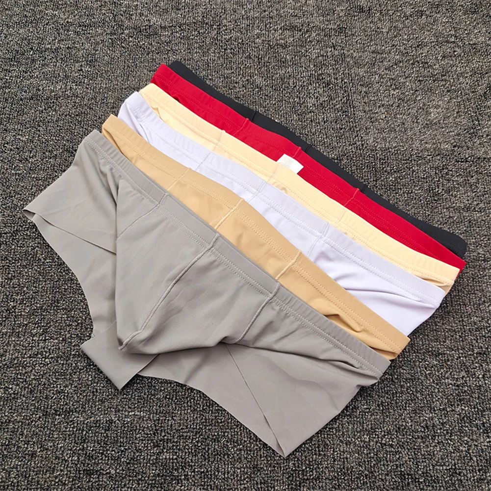 Men Seamless Briefs Half Buttocks Gay SissyU Convex Pouch Low-waist Sex Underwear Man Sexy Accessories For Couple Unisex Panties
