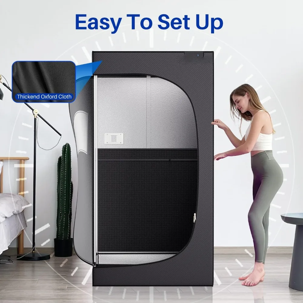 Portable Far Infrared Sauna, Portable Infrared Full Size Sauna Tent, Sauna for Infrared Home Spa, Heated Body Therapy, Time