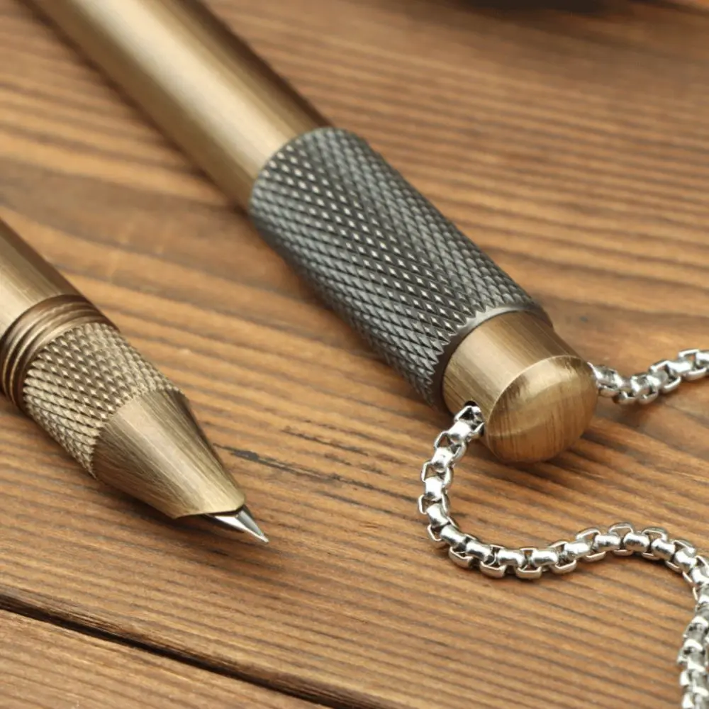 Fashion Vintage Fountain Pen 0.5mm Handwriting Mini Pocket Pen Retro Short Necklaces Fountain Pen Birthday Gifts