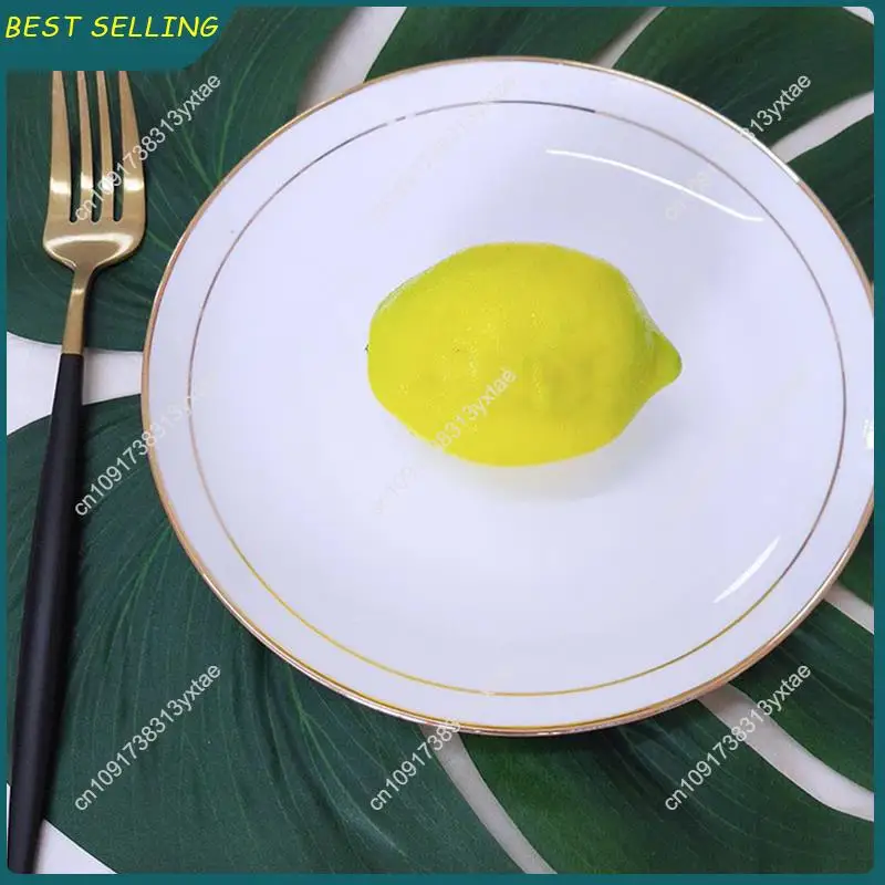 

N09R-100 шт. искусственные лимоны, искусственные лимоны, фрукты желтого цвета, длина 3 дюйма, ширина 2 дюйма