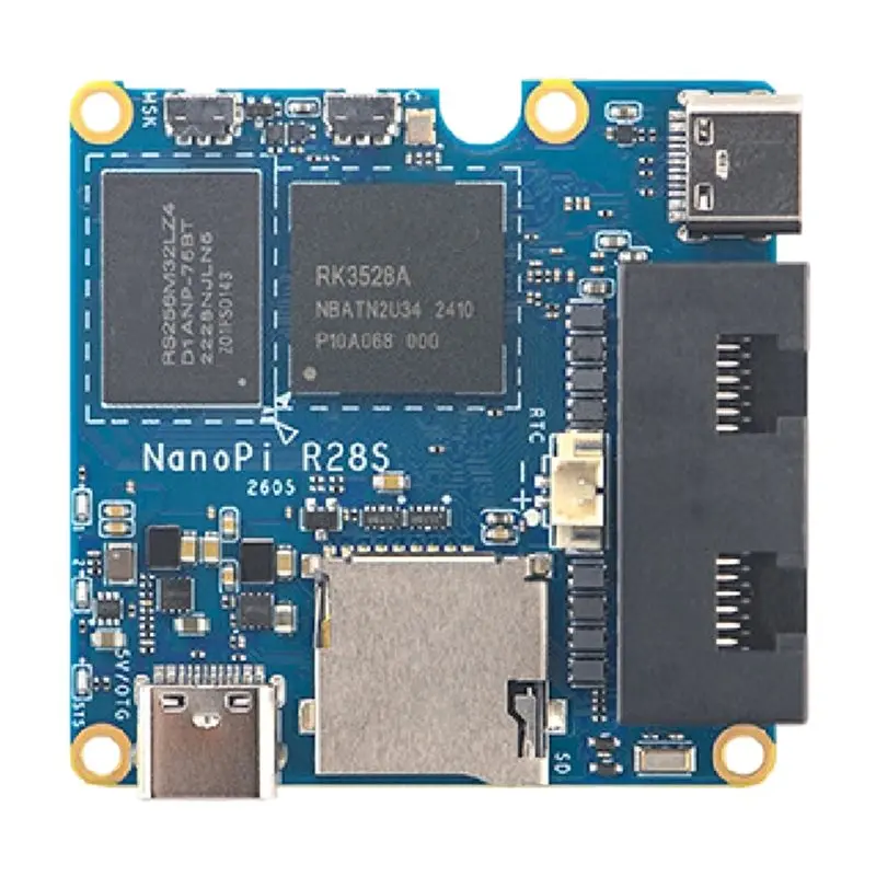 【PHONE ACCESSORY】For Nanopi R28S RK3528 1GB RAM Development Board Dual Gigabit Ethernet Port EMMC/Wifi Bluetooth Support