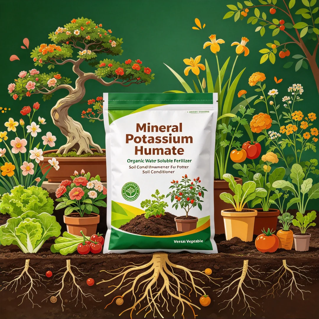 TOPJ Potassium Humate Organic Water Soluble Fertilizer Mineral Source Soil Conditioner for Bonsai Potted Flowers & Vegetables