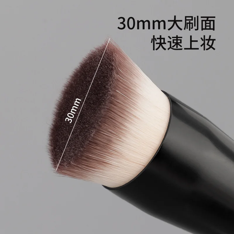 Border Hot-Selling Single Slanted Flat Full Black Seamless Foundation Brush Contour Brush Fiber Hair Thickened Aluminum Tube Mak