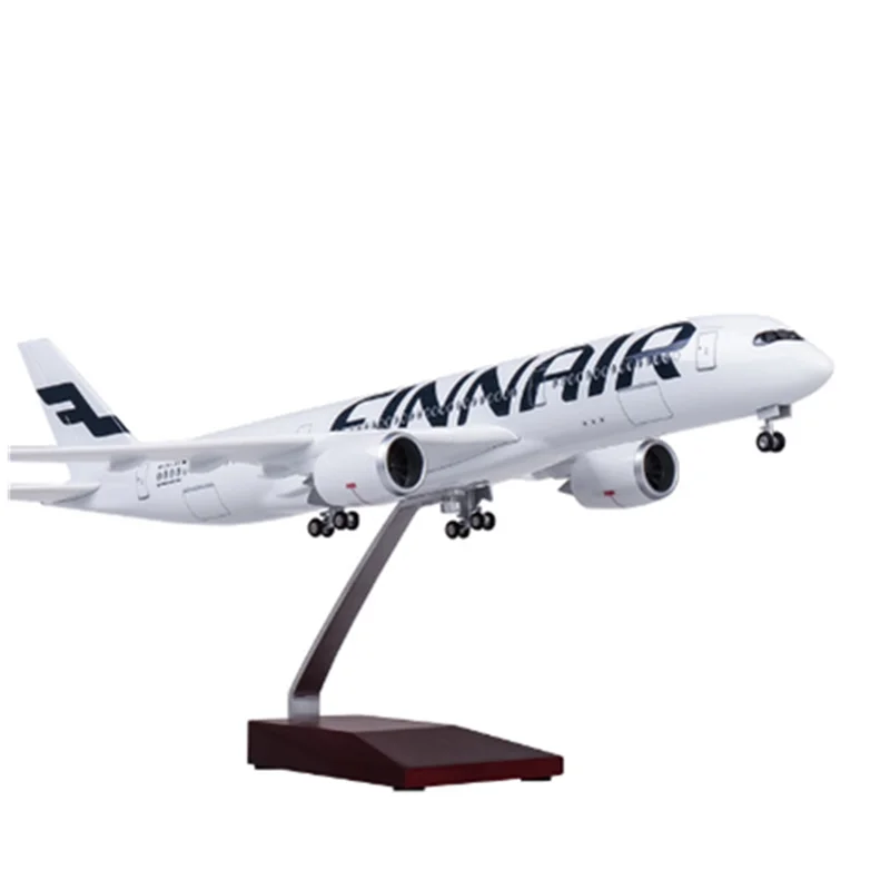 

47CM 1/142 Scale Model FINNAIR Airline Diecast Resin Airplane Airbus A350 With Light and Wheel Collection Display Decoration Fan