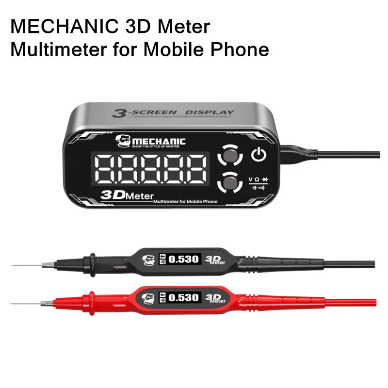 

Мультиметр MECHANIC Detective 3.0, 3D-метр с 3-экранным дисплеем для ремонта мобильных телефонов, измерение сопротивления напряжения и тока