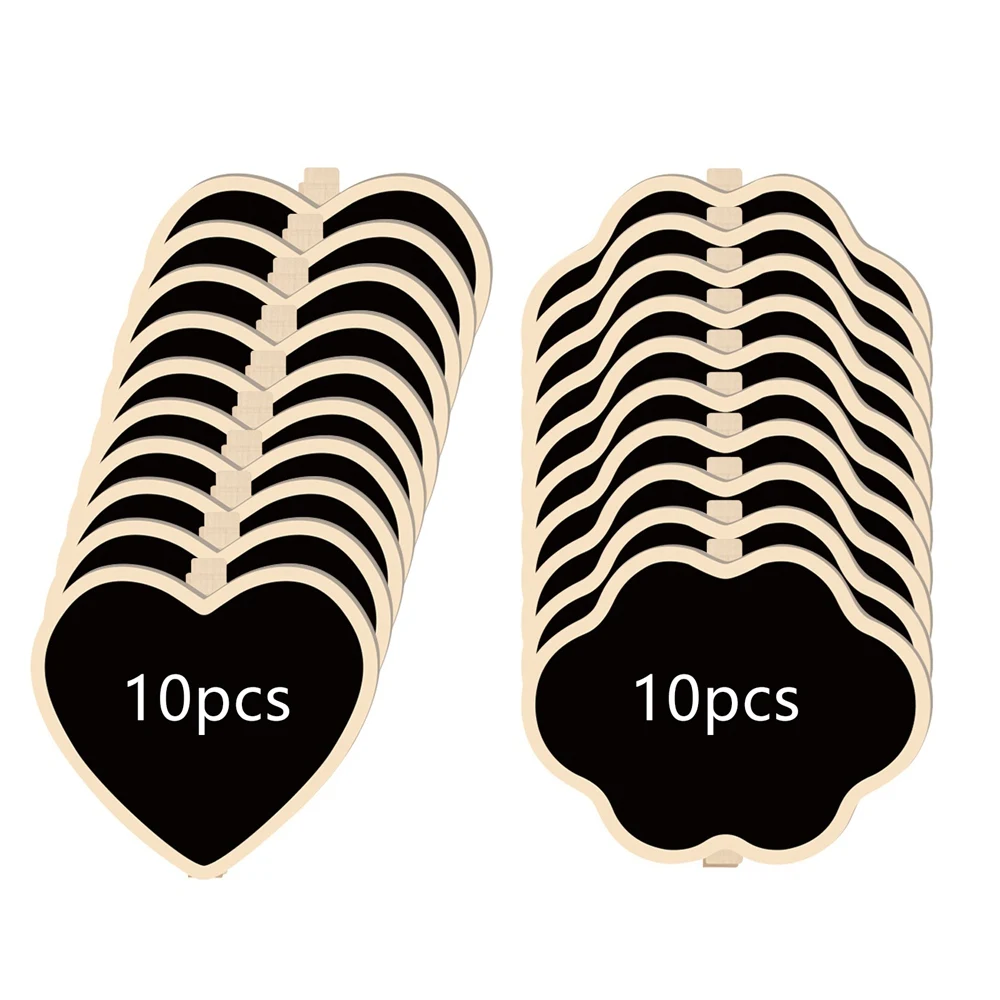 20pcs Rustic Wedding Wooden Blackboard Small Double Sided Chalkboards Birthday Party DIY Home Decor Sign Message Board