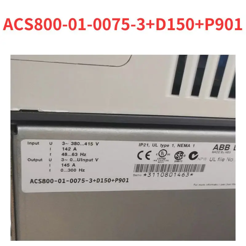 Second-hand    ACS800-01-0075-3+D150+P901   inverter   test  OK     Fast Shipping