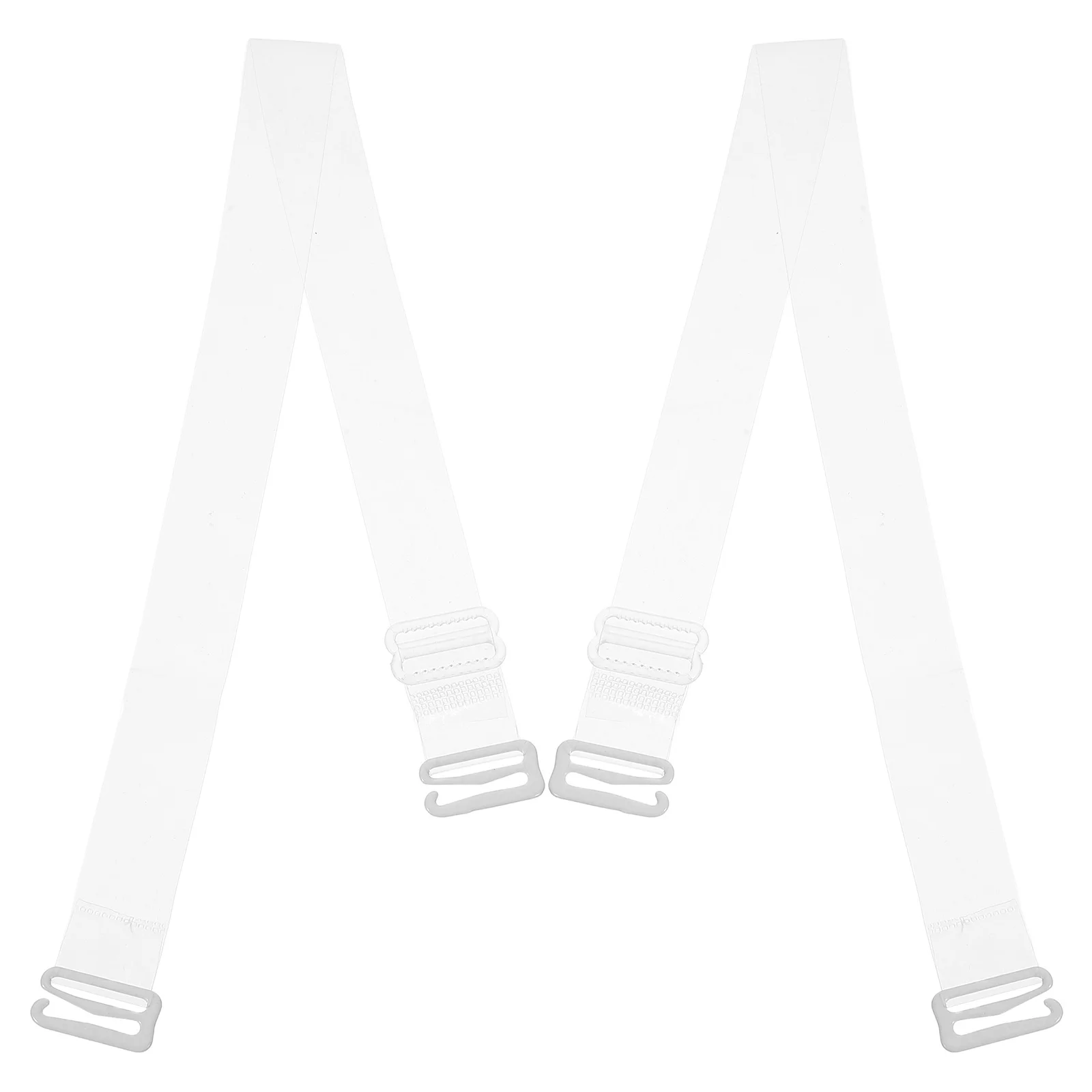 

Pair Transparent Invisible Crystal Silicone Bra Shoulder Strap Non-Slip Adjustable Replacement Bra Strap for Daily Use 1.8cm