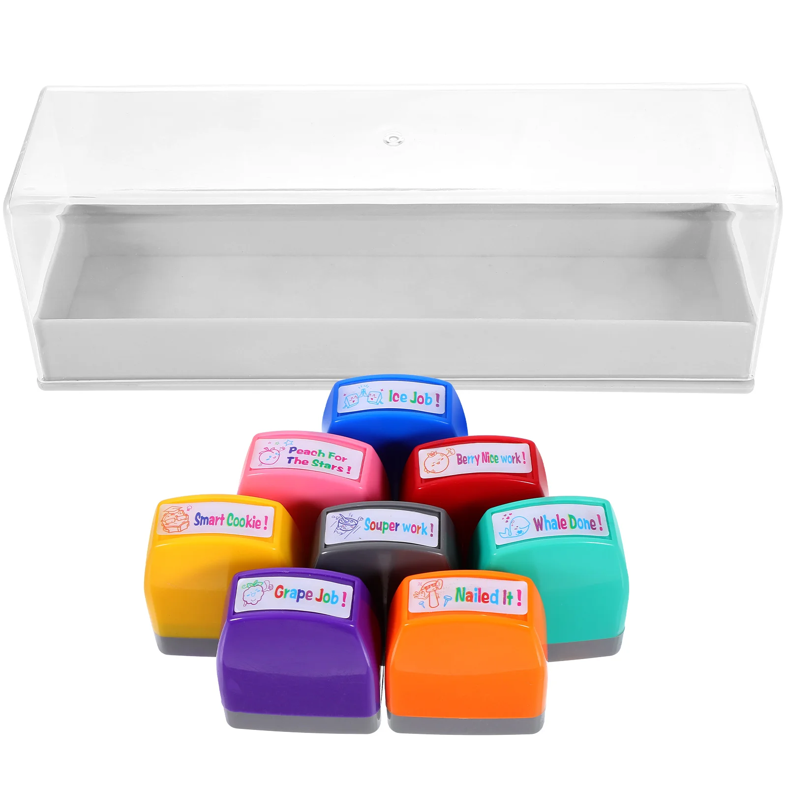 

Teacher Toy Stamp Small Stamps Colorful Teachers Stampers Portable Multi-use Comment Seal Reusable School Educational