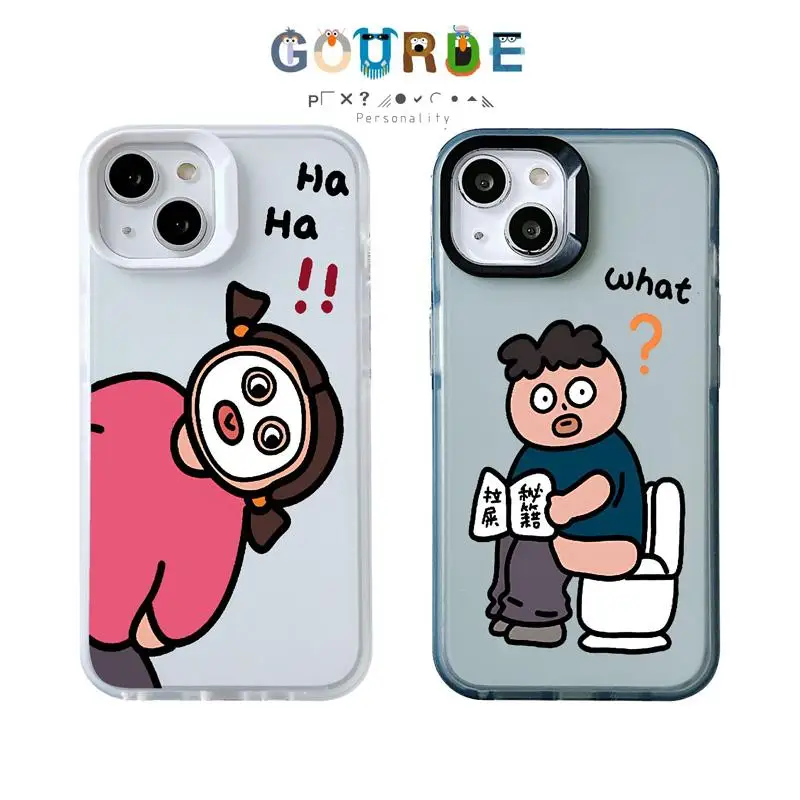 

Gourde Funny Cute Casing Weird Pattern Clear Frosted Case for Iphone 15 14 12 13 11 Pro Max IP 7 8 Plus Iphon X XS XR Xs Max