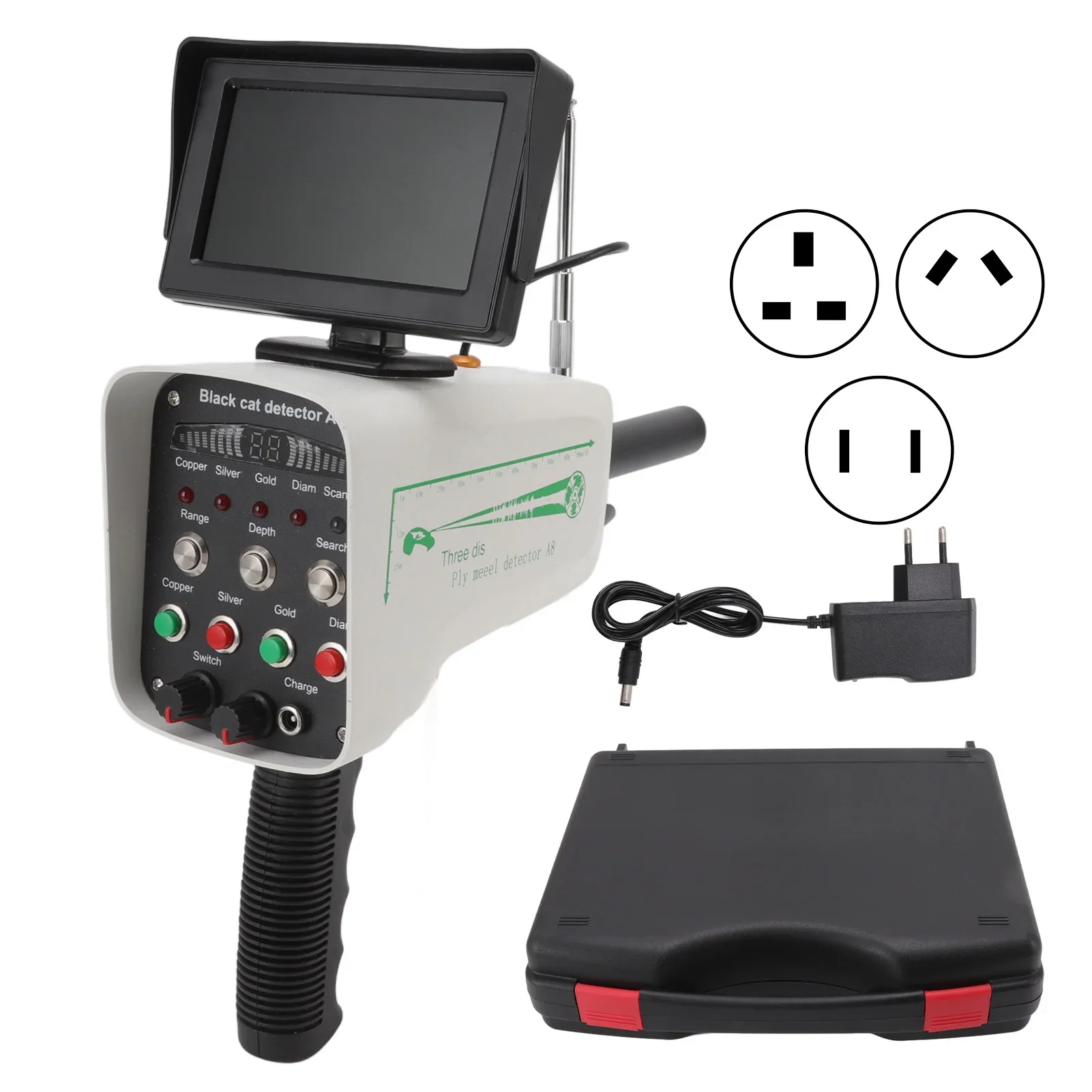 Metal Detector 1000m Range Underground Metal Detection Finder with Display for Gold Treasures 100‑240V