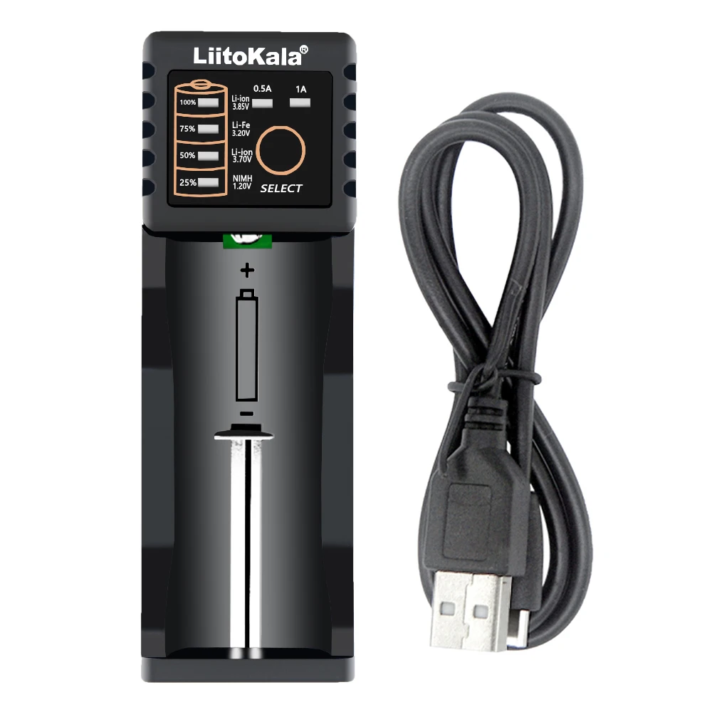 LiitoKala Lii-100B Lii-100 18650 ładowarka do 26650 16340 RCR123 14500 LiFePO4 1.2V Ni-MH ni-cd 5V 1A USB inteligentna ładowarka