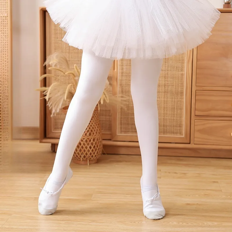 Kids Ballet Lined Dance Tights Girls Footed High elasticity Pantyhose Stockings for Daily Training Wear Indoor Performance Stage