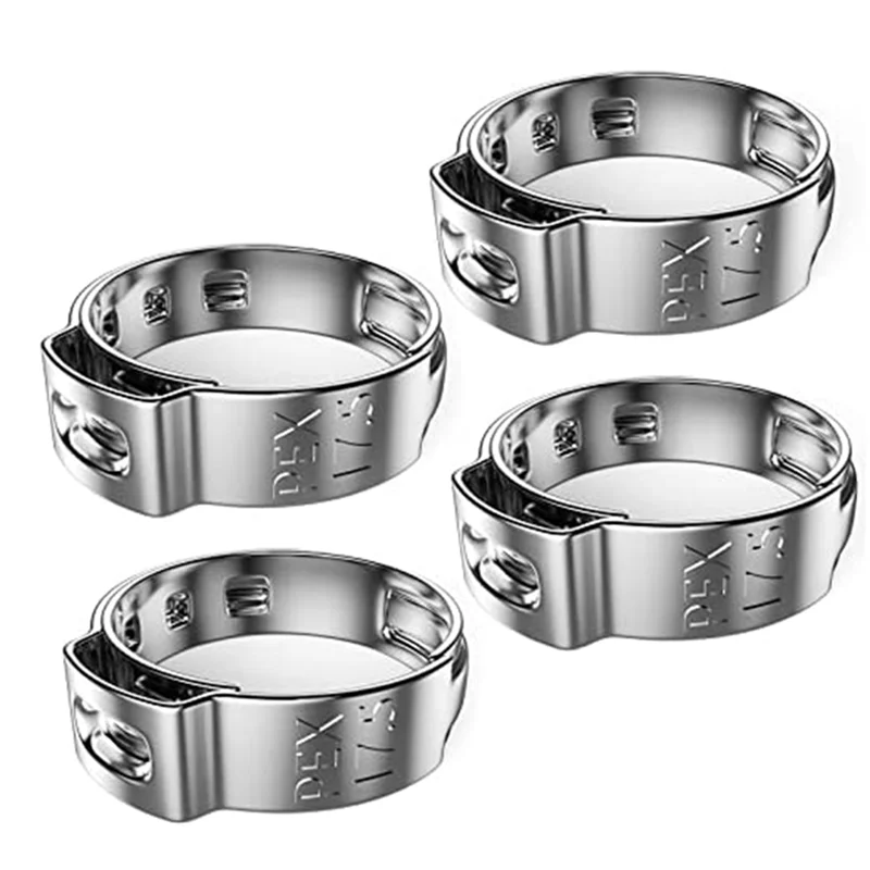 

ABKP-100 упаковка 1/2-дюймовых обжимных колец Pex, обжимные кольца PEX из нержавеющей стали 304, прижимное кольцо для пэкс-фитинга для фитинга труб PEX