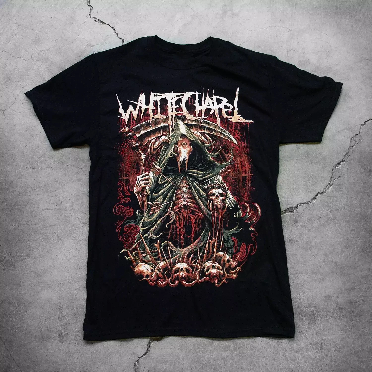 

Whitechapel Gift for Fans Black T-Shirt Cotton Unisex Shirt Tee Men Women Summer Casual Crew Neck Black Casual Cotton Tee