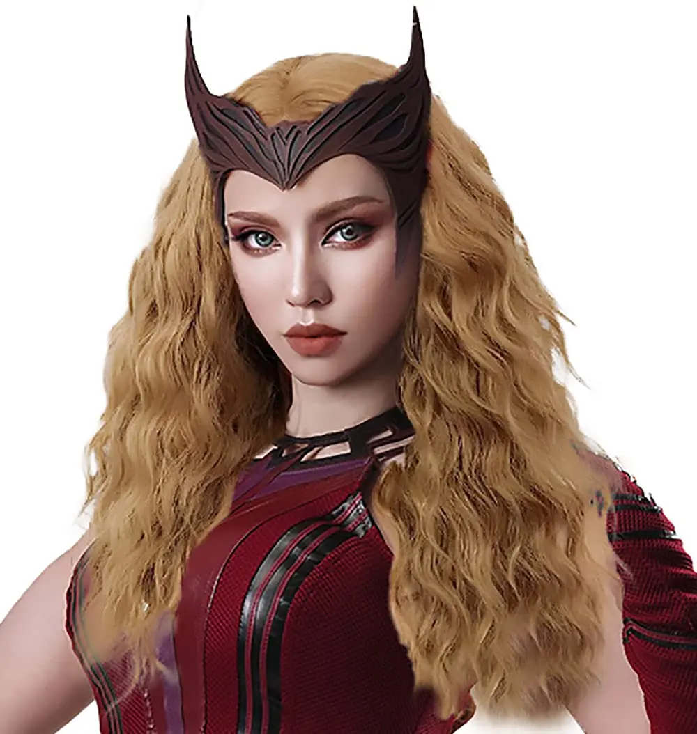 

Witch Wig Long Ginger Wig Blonde Curly Wavy Fluffy Wig Cosplay Costume Accessories Makeup Scarlet Props Halloween Women