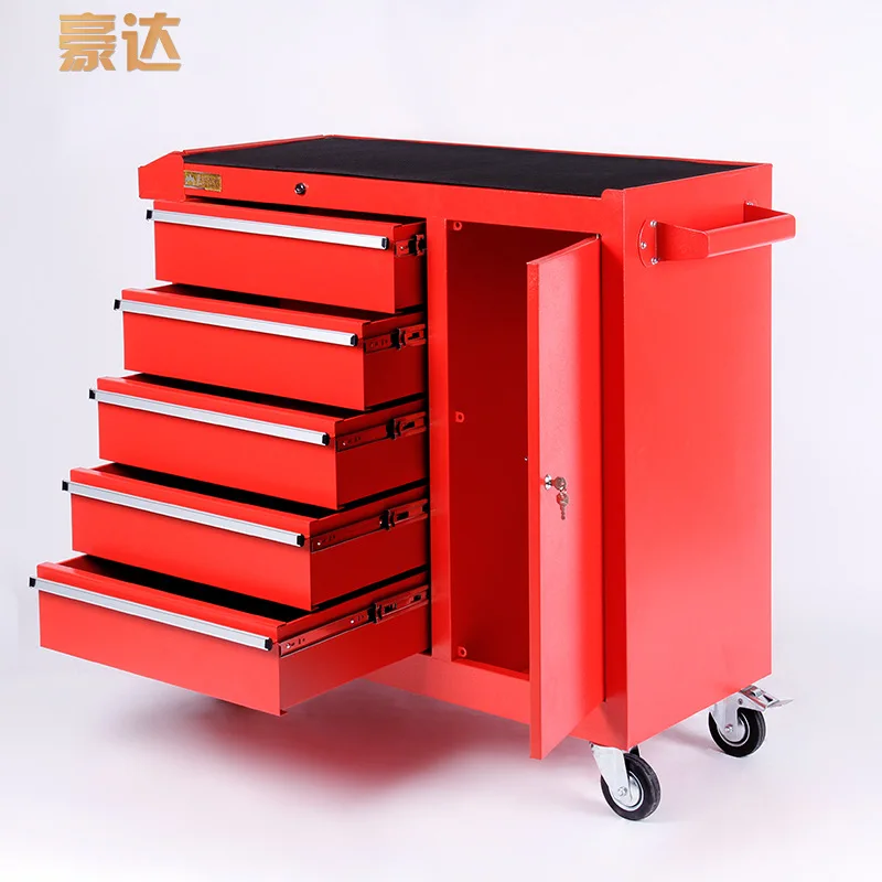 Height and lengthen five drawers with side cabinets Multifunctional auto repair workshop maintenance Hardware Iron tool cabinet