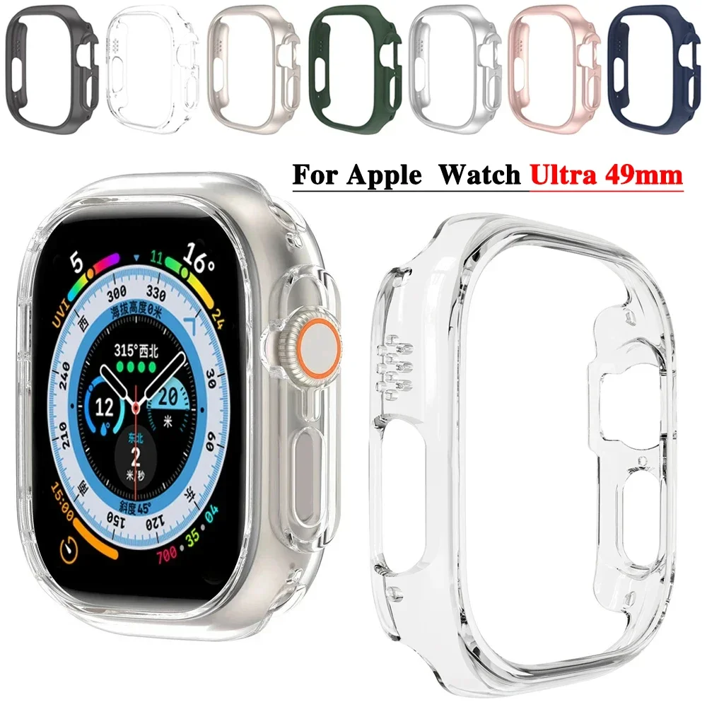 Apple Watch Ultra 2 PC 용 무광택 보호 커버 iwatch Ultra 49mm 용 투명 범퍼 하드 PC 프레임 보호 케이스
