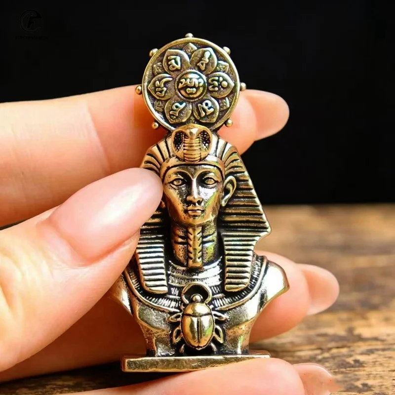 Brass brass Mummy Ancient Egypt Pharaoh Sun God Figurines Vintage Small Statue Desktop Ornaments Home Decorations Crafts